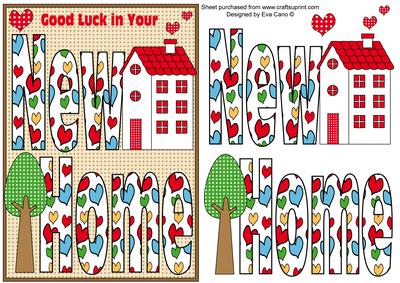 New Home Card Front with Decoupage
