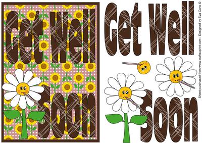 Get Well Soon Card Front with Decoupage