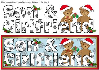 Christmas Teddies Son and Girlfriend Large Dl