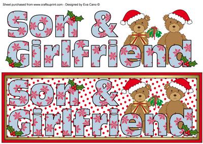 Christmas Teddies Son and Girlfriend Large Dl 3