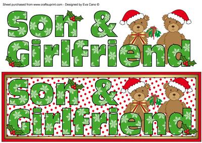 Christmas Teddies Son and Girlfriend Large Dl 2