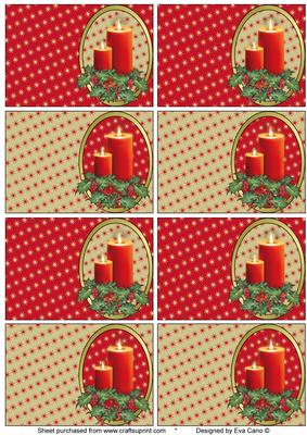 Christmas Candles Gift Tags