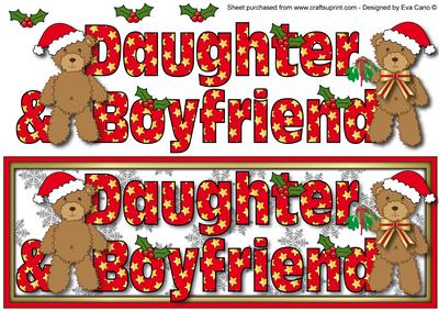Christmas Teddies Daughter and Boyfriend Large Dl