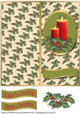 Christmas Candles Cut and Fold (cream)