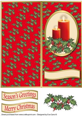 Christmas Candles Cut and Fold (red)