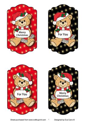Christmas Big Gift Tags or Toppers