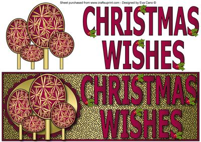 Modern Christmas Trees Christmas Wishes Large Dl