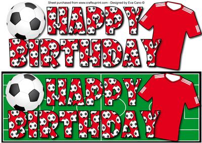 Football Fan Birthday (red) Large Dl