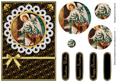 Christmas Angel Pyramid with Lace (black)