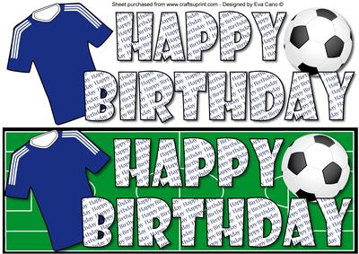 Football Fan Birthday (blue) Large Dl