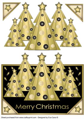 Buttons Christmas Trees Ii Front Over the Edge (black)