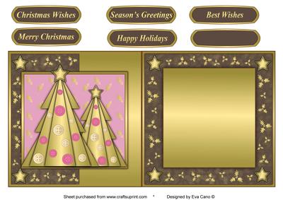 Buttons Christmas Trees Ii Fold Back Brown