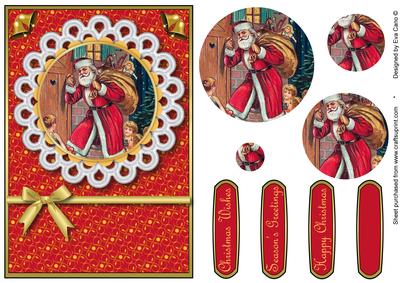 Vintage Santa by Door Pyramid (red)