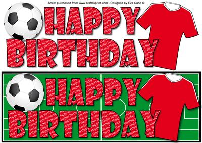 Football Fan Birthday (red 2) Large Dl