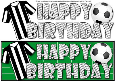 Football Fan Birthday (black & White) Large Dl