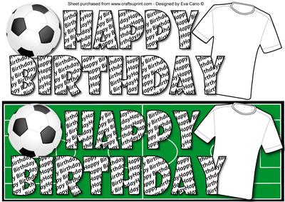 Football Fan Birthday (white 4) Large Dl