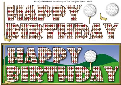 Happy Birthday Golf Large Dl