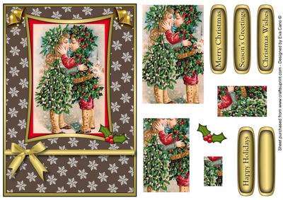 Christmas Holly and Mistletoe Kiss 2