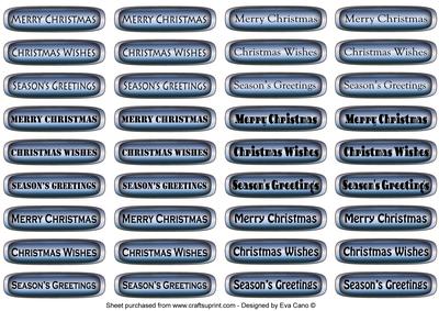 Medium Christmas Tags (blue Steel)