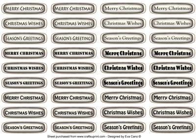Medium Christmas Tags (white Gold)