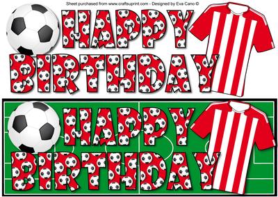 Football Fan Birthday (red & White 5) Large Dl
