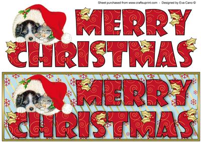 Merry Christmas with Cat and Dog Large Dl 2