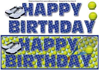 Happy Birthday Tennis Large Dl