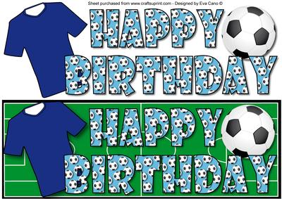 Football Fan Birthday (blue 2) Large Dl