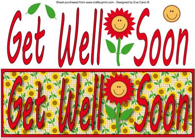 Get Well Soon with Flower Large Dl 2