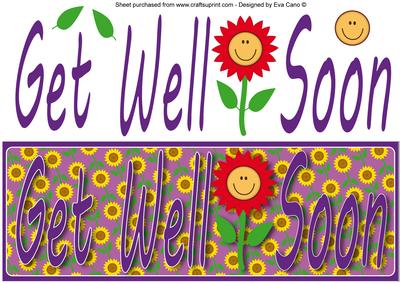 Get Well Soon with Flower Large Dl 3