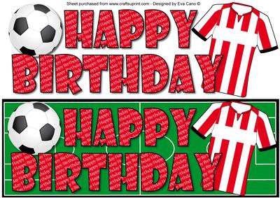 Football Fan Birthday (red & White 3) Large Dl