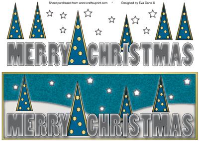 Merry Christmas with Trees Large Dl 6