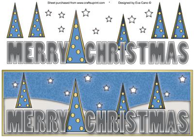 Merry Christmas with Trees Large Dl 7