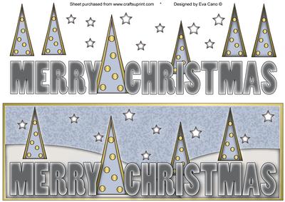 Merry Christmas with Trees Large Dl 8