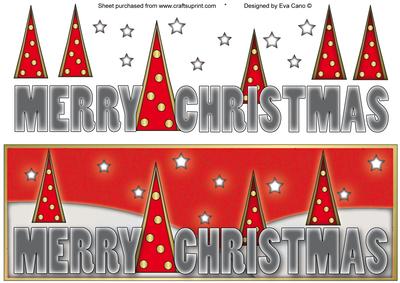 Merry Christmas with Trees Large Dl 3