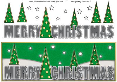 Merry Christmas with Trees Large Dl 4