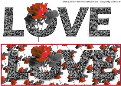 Love with Red Rose Large Dl 4