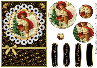 Vintage Boy in the Snow Pyramid (black)