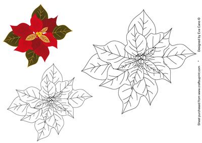 Poinsettia Digital Stamp