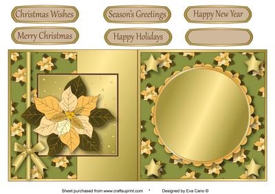 Cream Poinsettia Fold Back (olive)