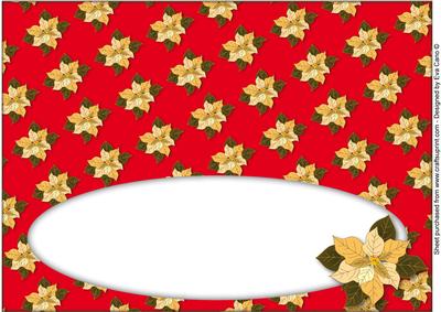 Cream Poinsettia Insert for Large Dl (red)