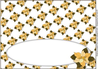 Cream Poinsettia Insert for Large Dl (white)
