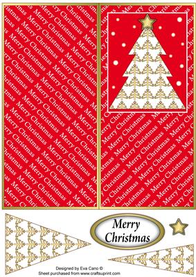 White Christmas Tree Dl Card 2
