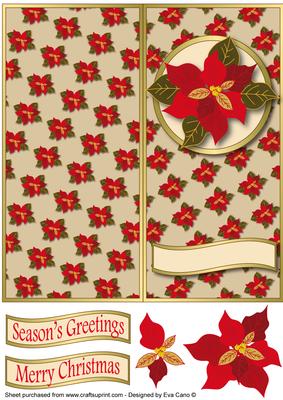 Poinsettia Dl Cut and Fold (tan)