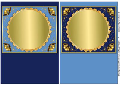 Christmas Blank Card Fronts in Blue Shades