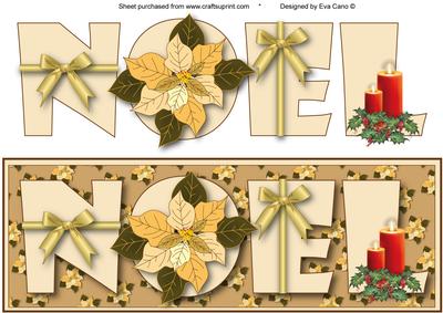 Noel with Cream Poinsettias Large Dl 3