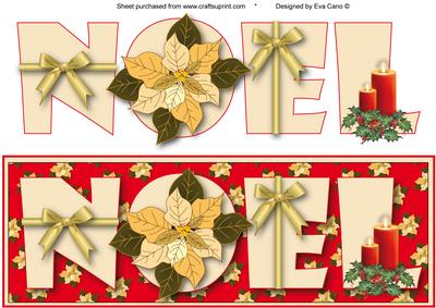 Noel with Cream Poinsettias Large Dl 2