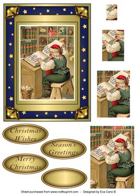 Santa Reading List Pyramid Topper