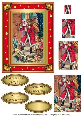 Santa Knocking on Door Pyramid Topper 2