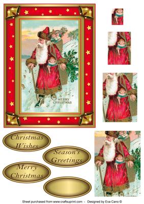 Santa with Toys Pyramid Topper 2